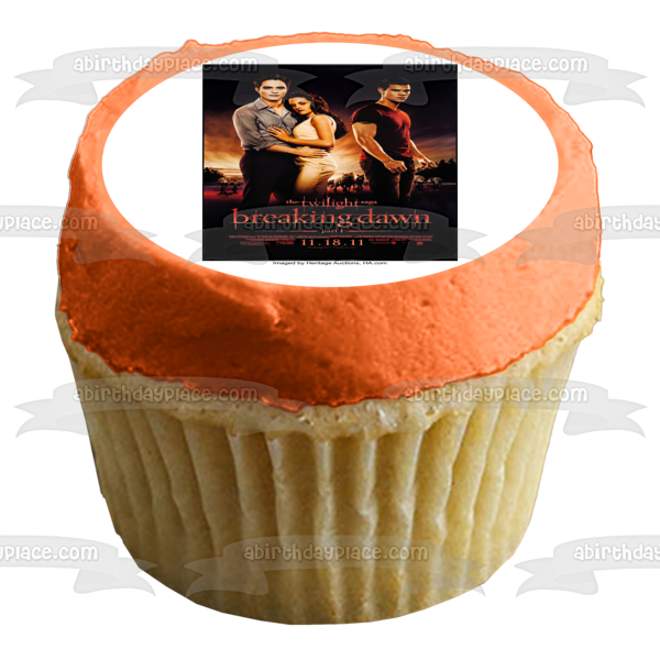 La saga Crepúsculo: Amanecer Parte 1 Póster de la película Edward Bella Jacob Adorno comestible para tarta Imagen ABPID54586 