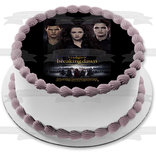 Póster de la película The Twilight Saga: Breaking Dawn Part 2 Jacob Bella Edward, decoración comestible para tarta, imagen ABPID54599 