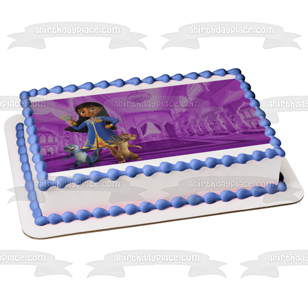 Imagen de decoración comestible para tarta de Mira Royal Detective Mikku y Chikku Purple Palace ABPID56539 