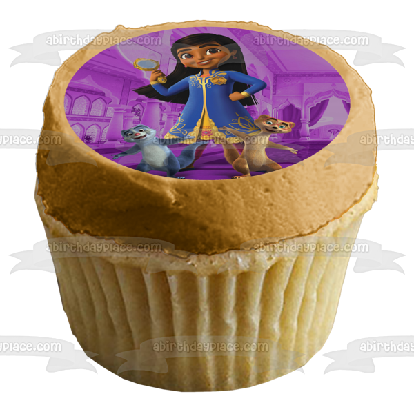 Mira Royal Detective Mikku and Chikku Purple Palace Edible Cake Topper Image ABPID56539