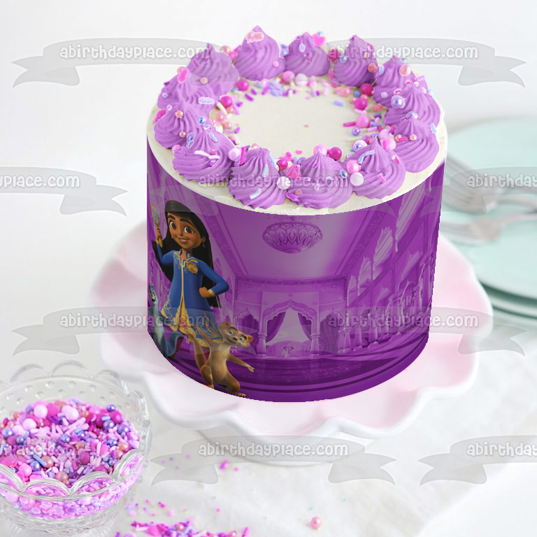 Mira Royal Detective Mikku and Chikku Purple Palace Edible Cake Topper Image ABPID56539