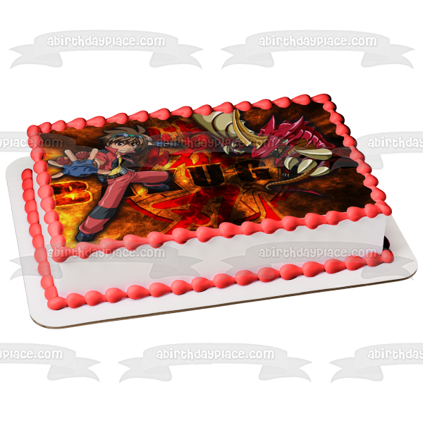 Bakugan Battle Ready Dragon Fire Edible Cake Topper Image ABPID56552