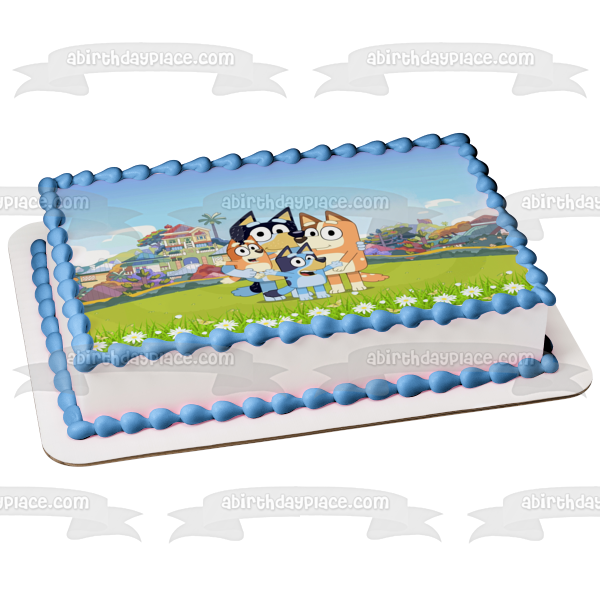 Bluey My Neighborhood Chilli Bandit and Bingo Edible Cake Topper Image ABPID56553