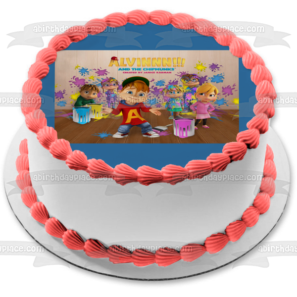 Alvinnn!!! And the Chipmunks Brittany Simon Alvin Theodore Jeanette and  Eleanor Edible Cake Topper Image ABPID56550