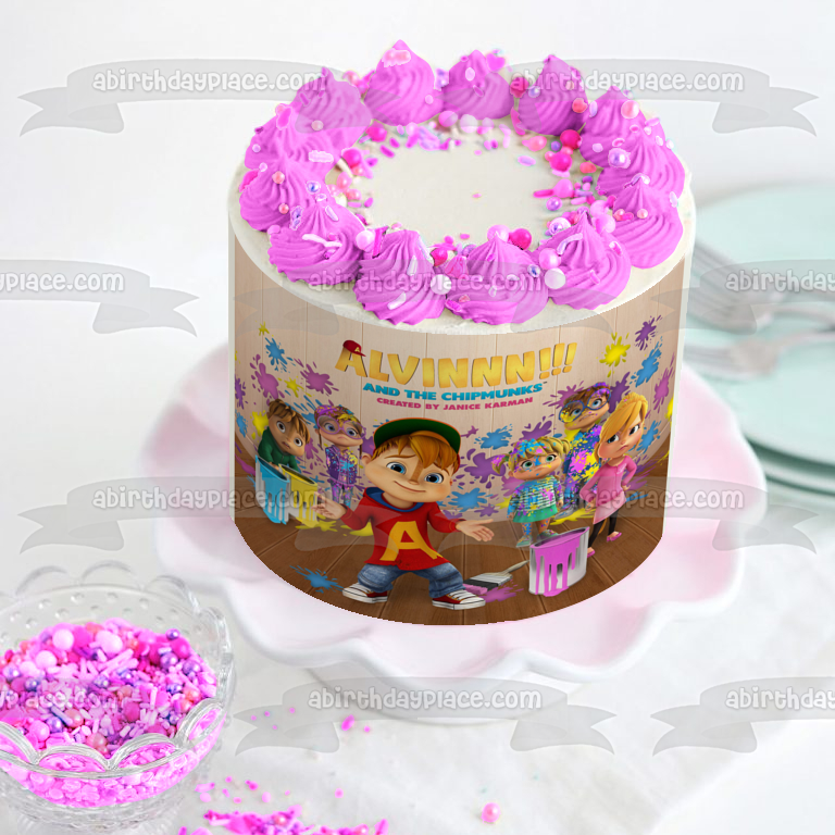 Alvin Superstar - Chipmunks - Chipmunks - Cake Design Edible Disc Chipettes  (MOD. 10) : : Grocery