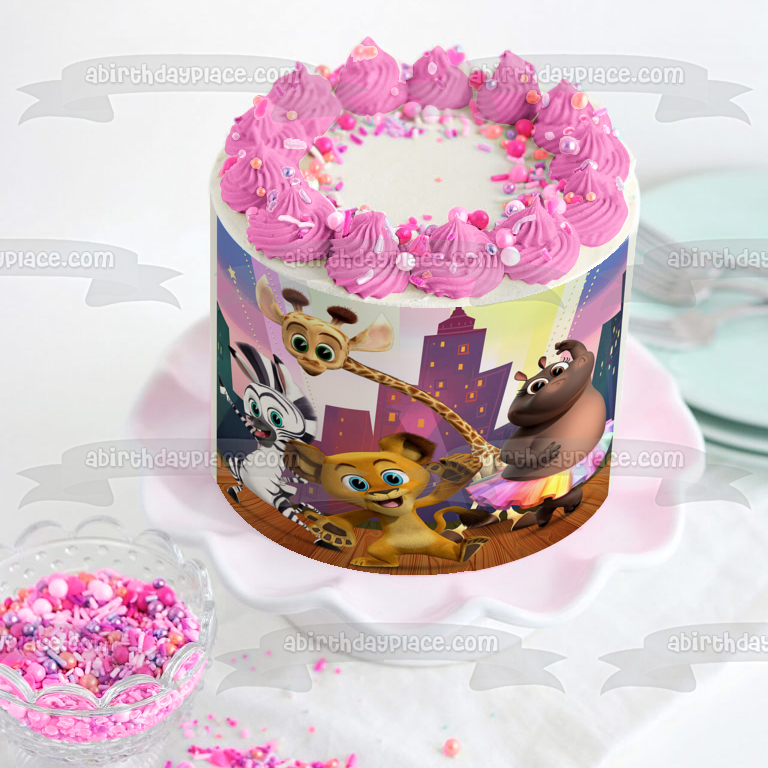 Madagascar a Little Wild Melman Gloria Alex and Marty Edible Cake Topper Image ABPID56609