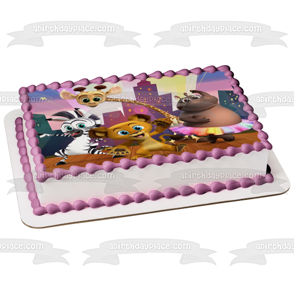 Madagascar a Little Wild Melman Gloria Alex and Marty Edible Cake Topper Image ABPID56609