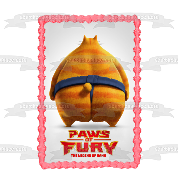 Paws of Fury: The Legend of Hank Sumo Backview Edible Cake Topper Image ABPID56613