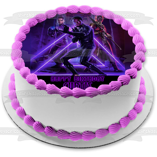 Black Panther 2 Shuri Okoye T'Challa Retro Triangle Poster Edible Cake Topper Image ABPID56566