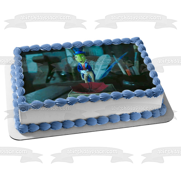 Pinocchio Jiminy Cricket "Let Your Conscience Be Your Guide" Edible Cake Topper Image ABPID56619