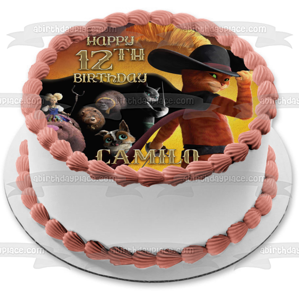 Puss In Boots the Last Wish Goldilocks the Three Bears Perro Kitty Softpaws Billowing Cape Edible Cake Topper Image ABPID56622