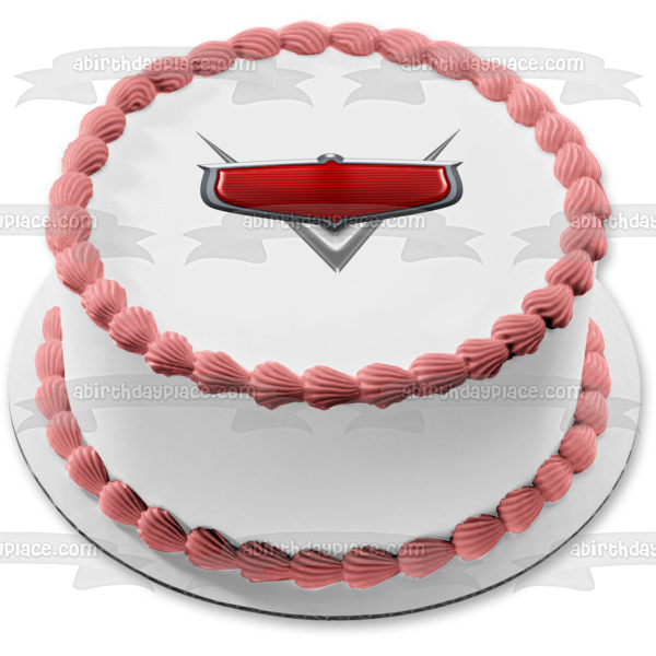 Disney Cars Lightening McQueen Logo Customizable Name Plate Edible Cake Topper Image ABPID56578