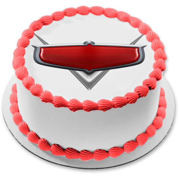 Disney Cars Lightening McQueen Logo Customizable Name Plate Edible Cake Topper Image ABPID56578