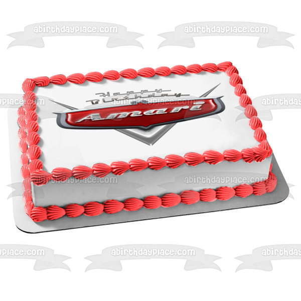 Disney Cars Lightening McQueen Logo Customizable Name Plate Edible Cake Topper Image ABPID56578