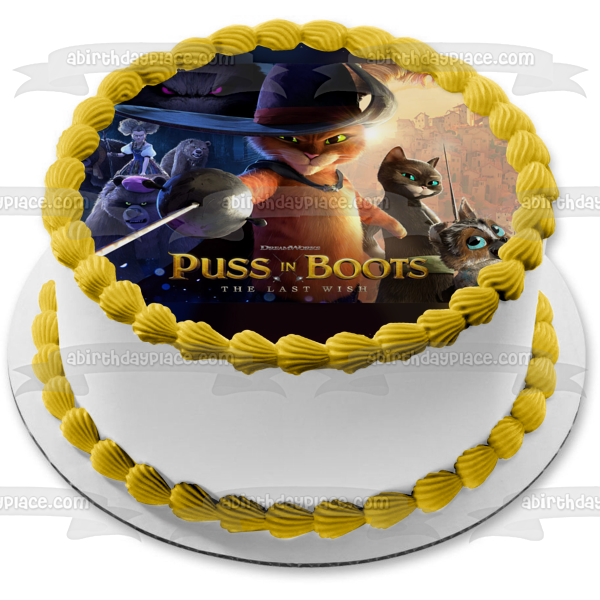 Puss In Boots the Last Wish Kitty Softclaws Perro Goldilocks Three Bears and the Big Bad Wolf Edible Cake Topper Image ABPID56625