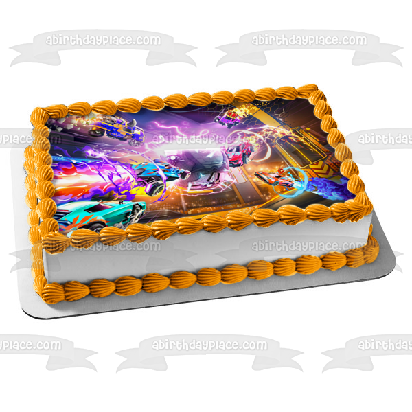 Rocket League Season 3 Sideswipe Race Cars Edible Cake Topper Image ABPID56627