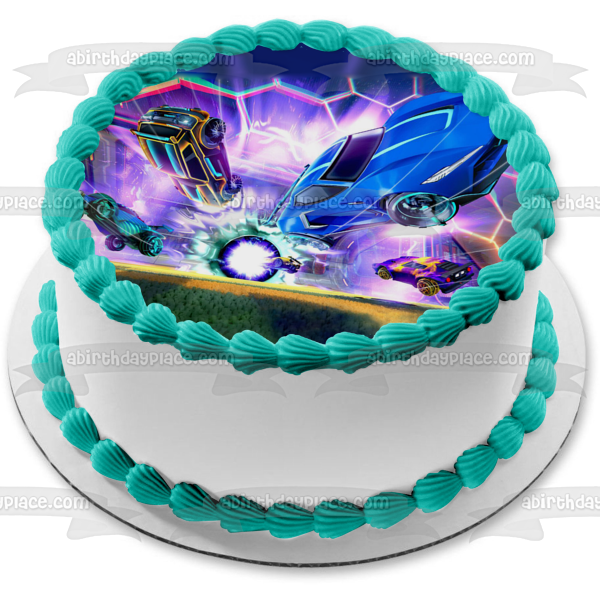 Rocket League Hora de jugar al fútbol Imagen comestible para decoración de tarta ABPID56628 