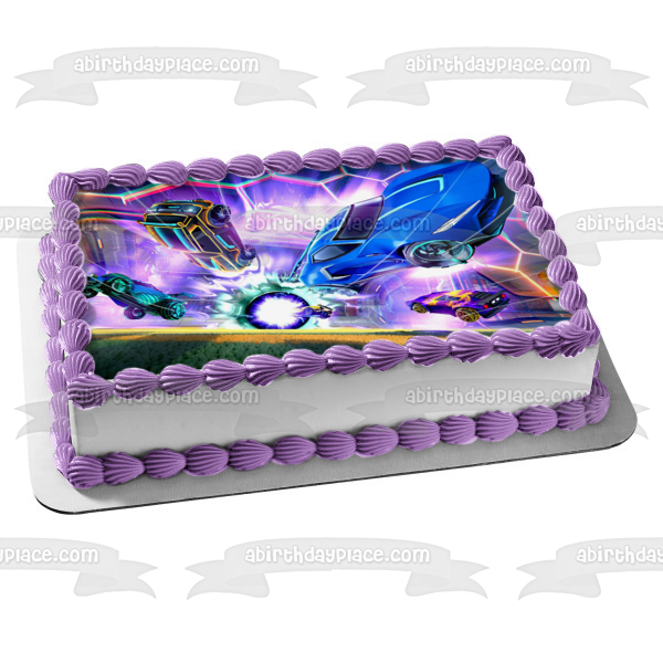 Rocket League Hora de jugar al fútbol Imagen comestible para decoración de tarta ABPID56628 