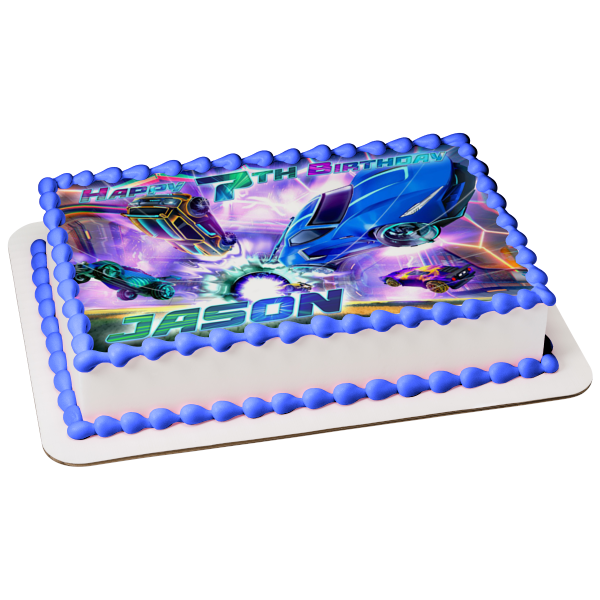 Rocket League Hora de jugar al fútbol Imagen comestible para decoración de tarta ABPID56628 