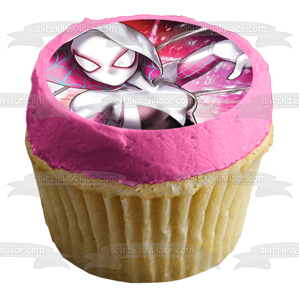 Spider-Man A través del Spider-Verse Spider-Gwen Imagen de adorno comestible para pastel ABPID56635 