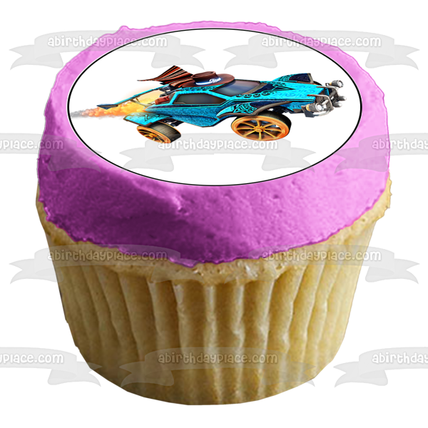 Imágenes de decoración comestible para cupcakes con logotipo y coches de Rocket League ABPID56593 