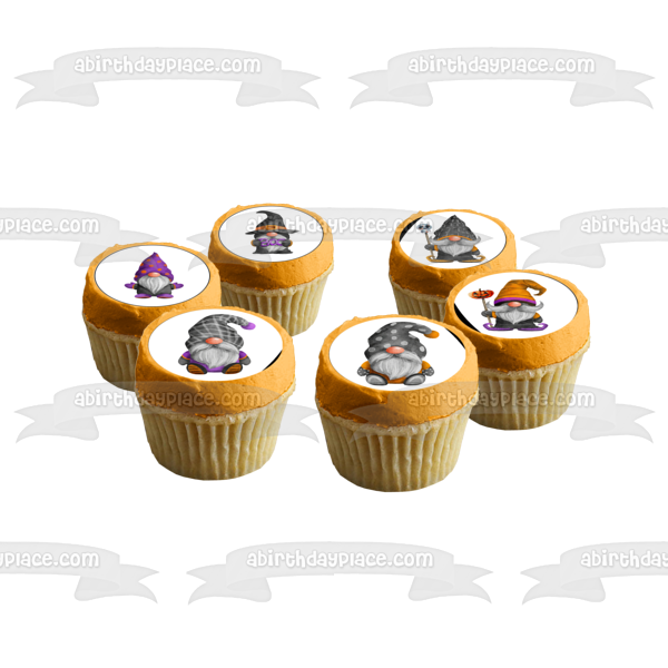 Imágenes de decoración comestible para cupcakes de gnomos, magos y brujas de Halloween ABPID56590 