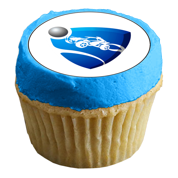 Imágenes de decoración comestible para cupcakes con logotipo y coches de Rocket League ABPID56593 