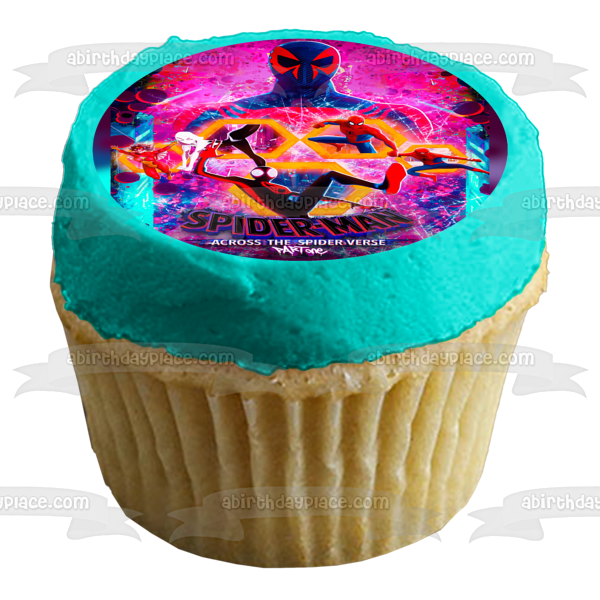 Spider-Man Across the Spider-Verse Part 1 Poster Gwen-Spider Edible Cake Topper Image ABPID56637