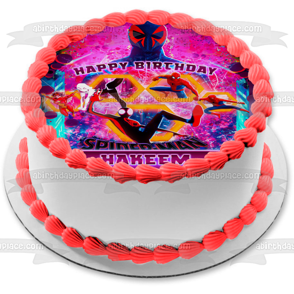 Spider-Man Across the Spider-Verse Part 1 Poster Gwen-Spider Edible Cake Topper Image ABPID56637