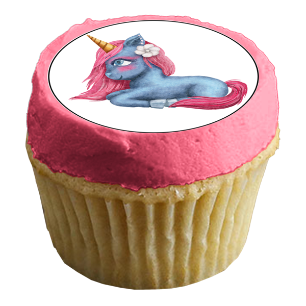 Maravillosa ilustración de unicornio, imágenes comestibles para decoración de cupcakes ABPID56664 