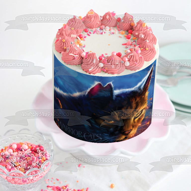 Imagen de decoración comestible para tarta con portada de libro de gatos guerreros, Tigerstar, ABPID56650 