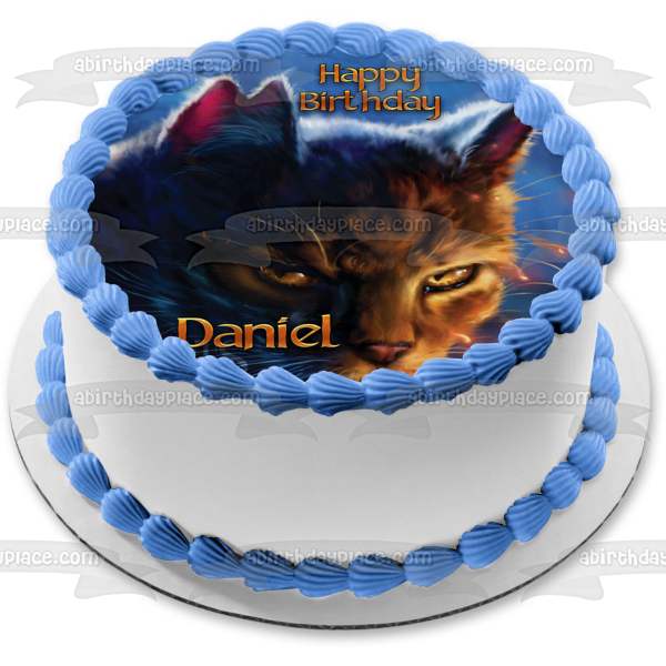 Imagen de decoración comestible para tarta con portada de libro de gatos guerreros, Tigerstar, ABPID56650 