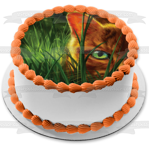 Imagen de decoración comestible para tarta con diseño de estrella de fuego, cubierta de libro de gatos guerreros, ABPID56648 