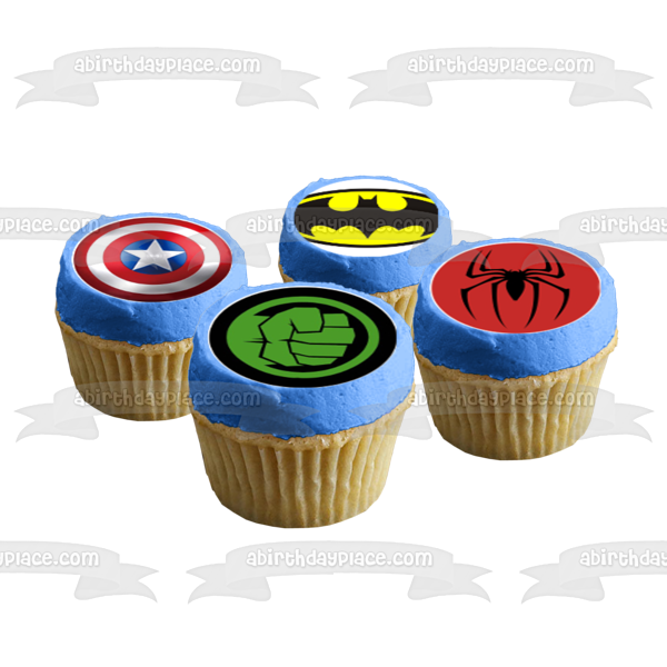 Batman Capitán América Spider-Man The Hulk Imágenes comestibles para cupcakes ABPID01025 