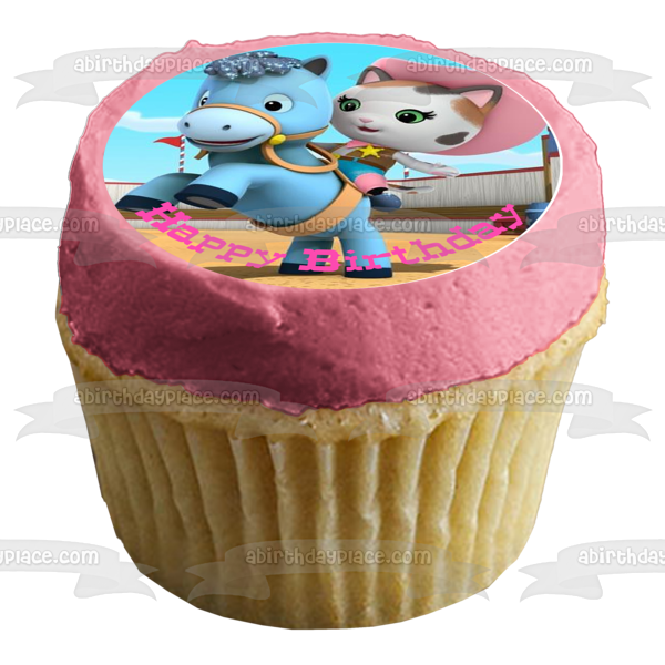 Sherrif Callie's Wild West Happy Birthday Deputy Peck Toby and Sparky Edible Cupcake Topper Images ABPID04801