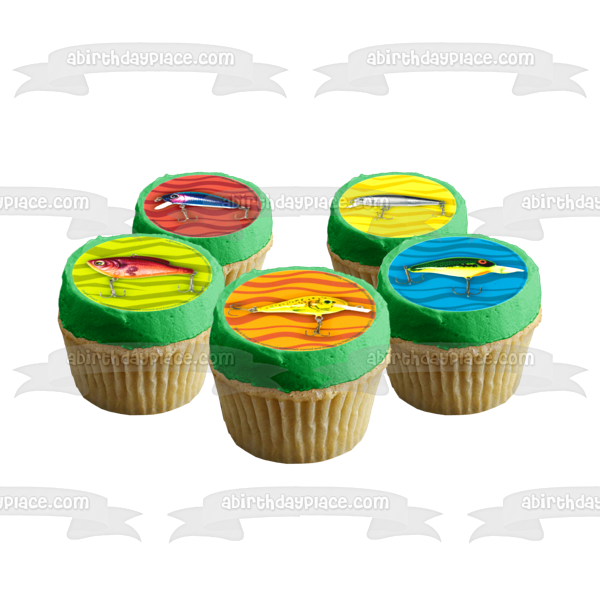 Señuelos de pesca de campo y arroyo Imágenes comestibles para cupcakes ABPID04887 