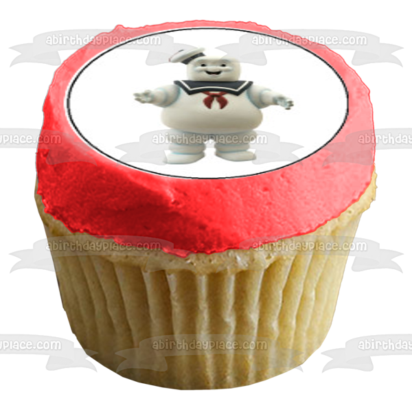 Imágenes de decoración comestible para cupcakes con el logotipo de los Cazafantasmas Slimer Stay Puft Marshmallow Man ABPID04961 