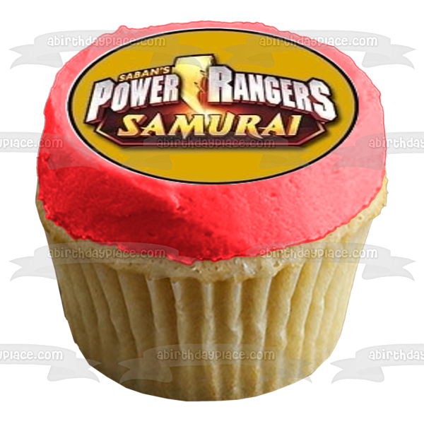 Power Samuri Logos Green Ranger Red Ranger Blue Ranger Gold Ranger and the Pink Ranger Edible Cupcake Topper Images ABPID04984