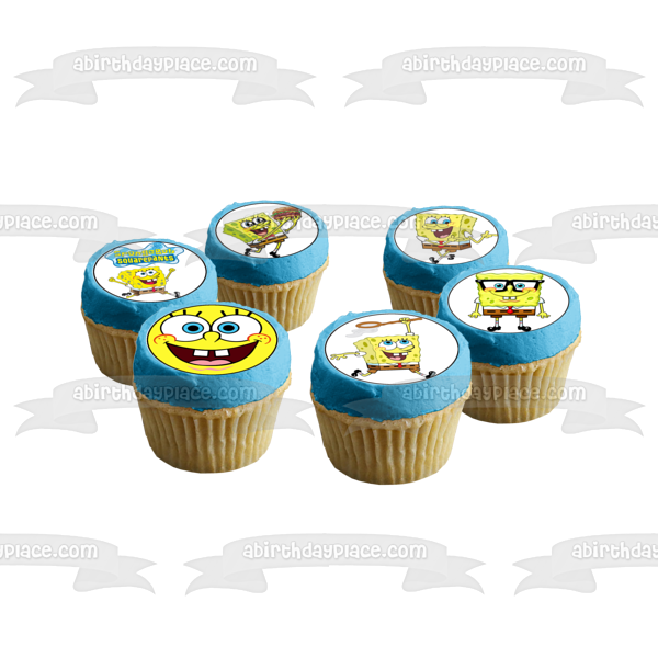 SpongeBob SquarePants Crabby Patty Glasses Edible Cupcake Topper Images ABPID05052