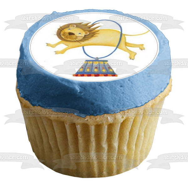 Circus Show Jumping Lion Juggling Elephant Cheerleader Bear Edible Cupcake Topper Images ABPID08303