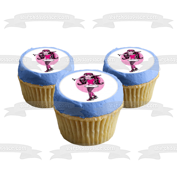 Monster High Lagoona Blue Frankie Stein Draculaura Clawdeen Wolf Imágenes comestibles para cupcakes ABPID08468 