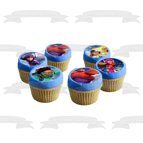 Big Hero 6 Disney Hiro Red Baymax Fred Honey Lemon Go Go Tomago Imágenes comestibles para cupcakes ABPID14834 