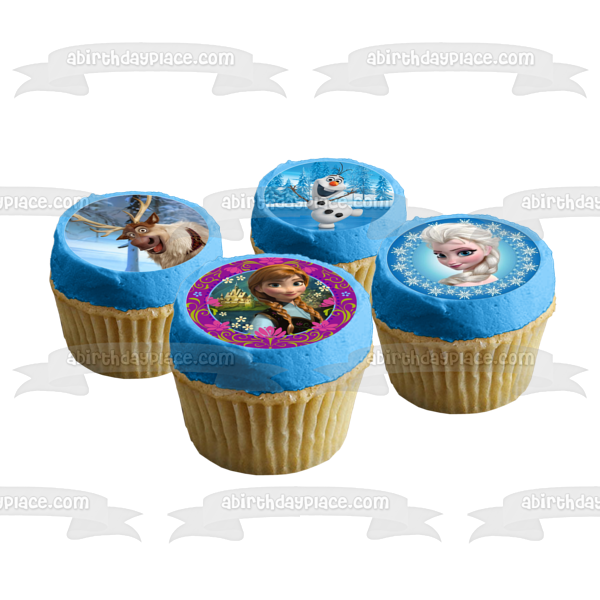 Disney Frozen Anna Elsa Olaf Sven Imágenes comestibles para cupcakes ABPID27800 