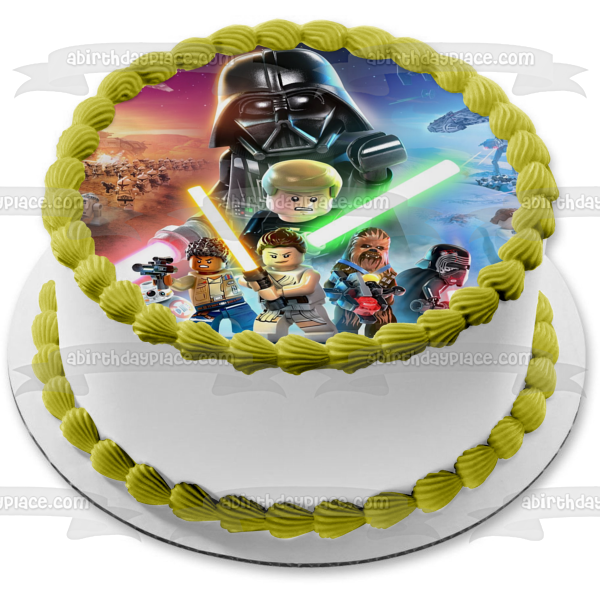 Adorno comestible para tarta LEGO Star Wars: The Skywalker Saga Darth Vader Light Sabers Imagen ABPID53989 