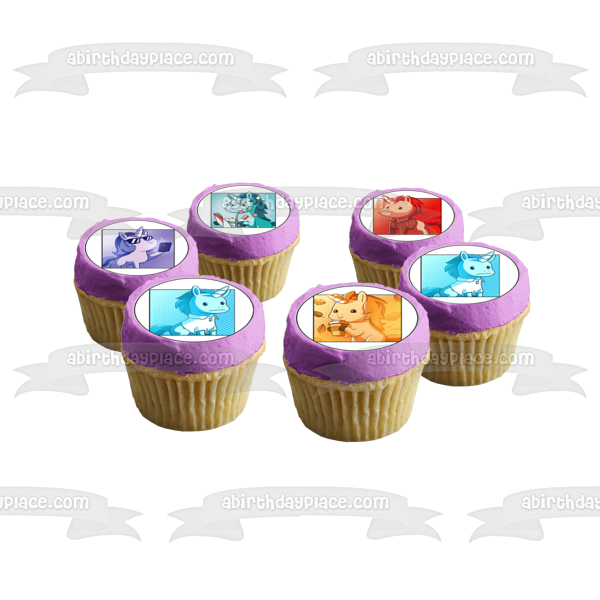 Unstable Unicorns 12 Count Cupcake Toppers Glamour Shots Card Game Edible Cupcake Topper Images ABPID54077