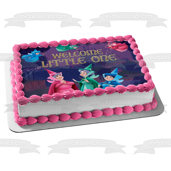 Disney the Good Fairies Flora Fauna Merryweather Sleeping Beauty Castle Quarter Edible Cake Topper Image ABPID56770