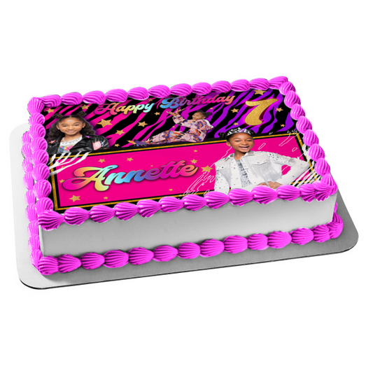 That Girl Lay Lay Zebra Rainbows Stars Nickelodeon TV Show Edible Cake Topper Imagen ABPID56778 