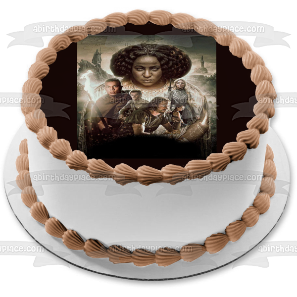 The Rings of Power The Lord of the Rings Poster Galadriel Arondir Disa Bronwyn Halbrand Edible Cake Topper Image ABPID56783