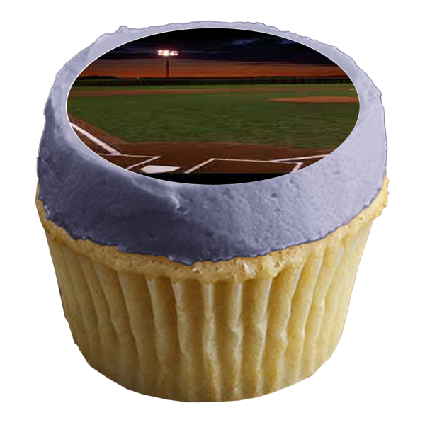 Baseball Field Sunset Home Plate Edible Cupcake Topper Images ABPID55717