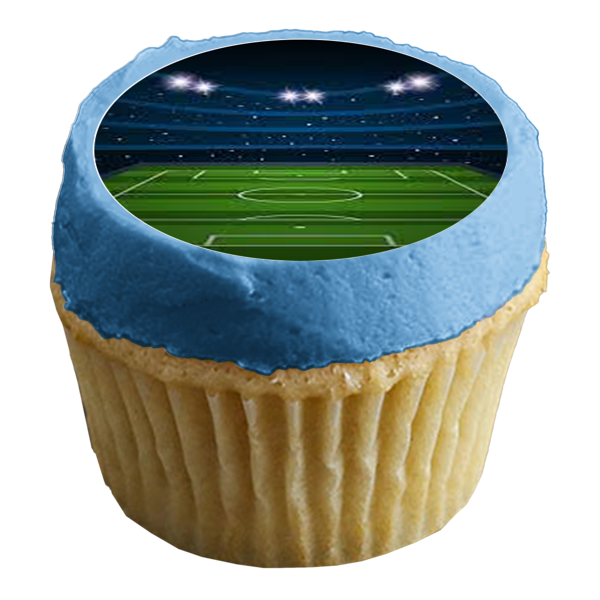 Football Field and Spotlights Edible Cupcake Topper Images ABPID55749